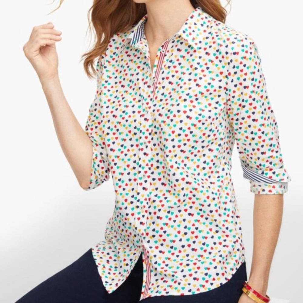 Talbots Heart Button Down - image 1